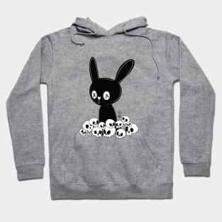 bunny cute rabbit skeleton goth harajuku Hoodie